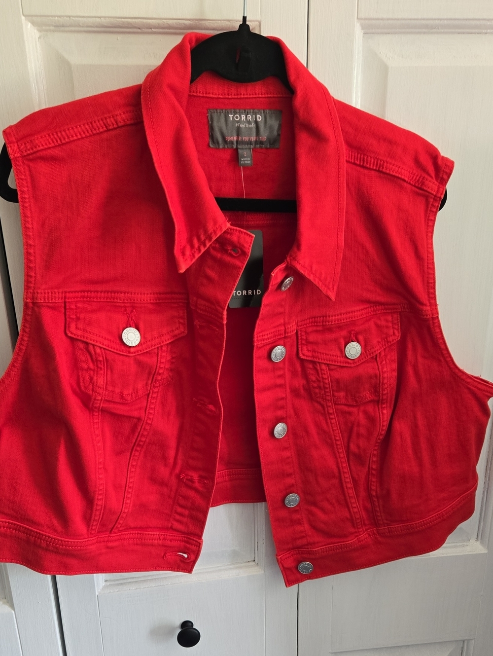 Torrid Red Denim Vest